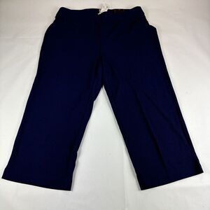 Avenue‎ Estilo Capri Dress Pants Women Sz 14/16 Blue Slacks Trousers Stretch NEW